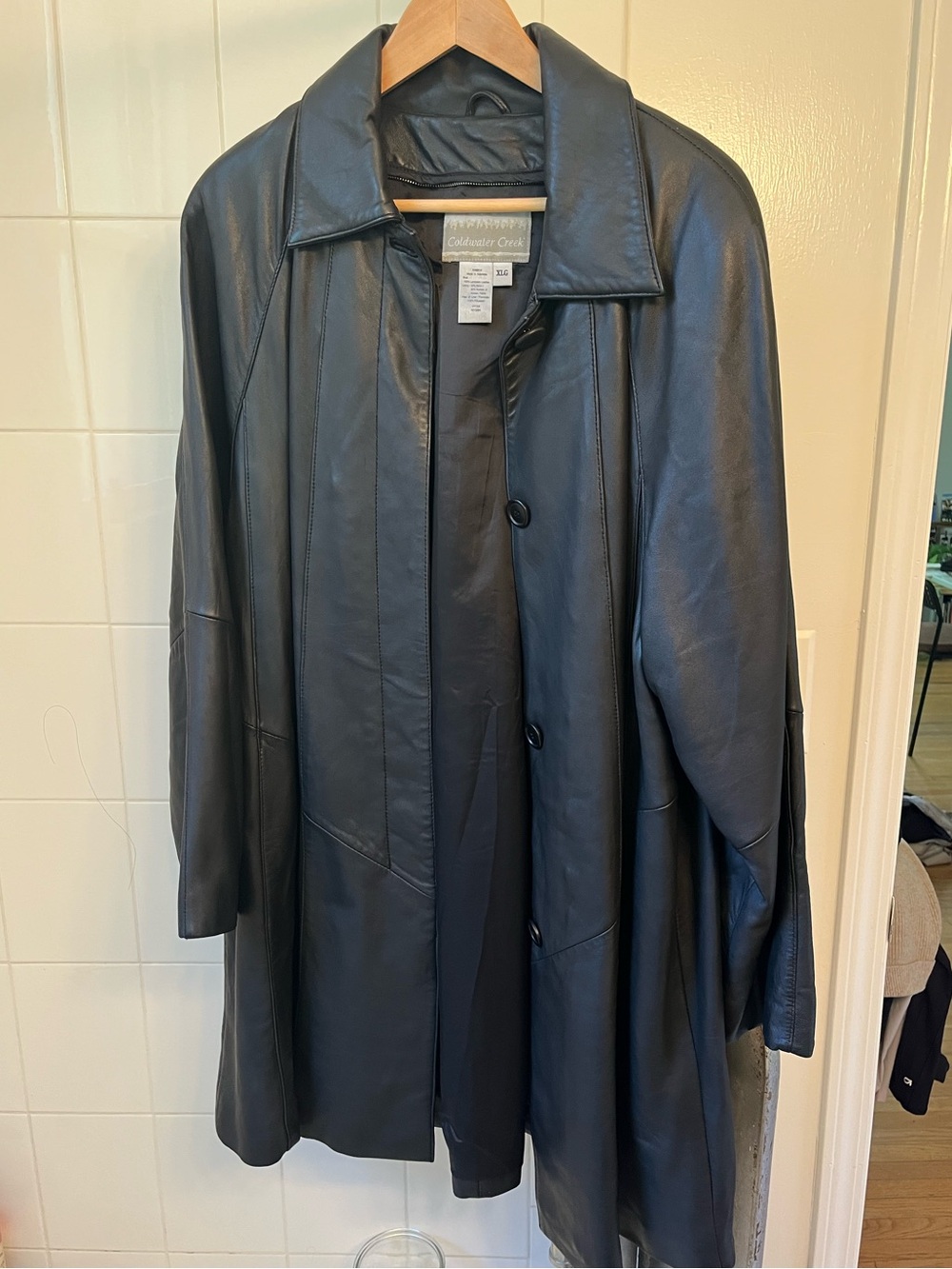Leather coat coldwater creek